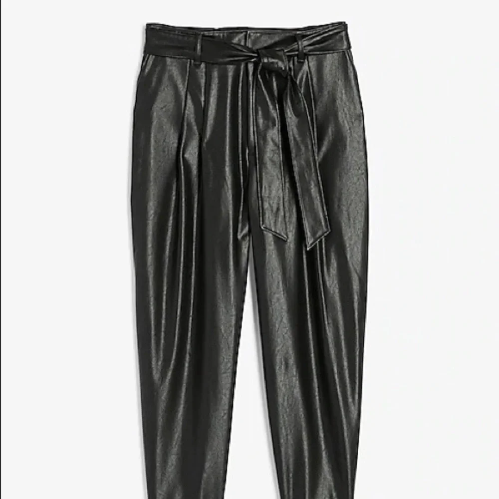 Express Black Faux Leather Pants - Picture 4 of 7